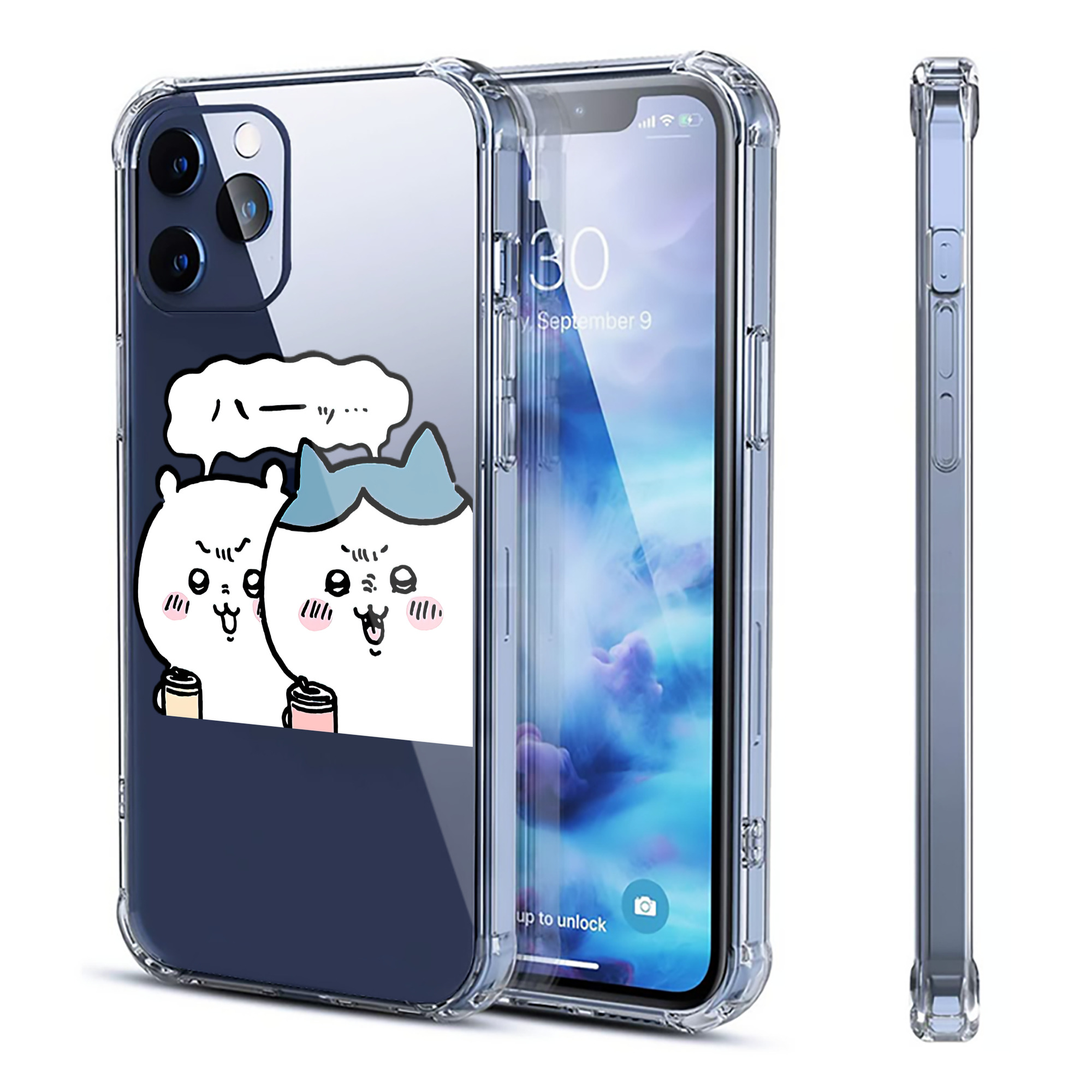 （画像用） ちいかわ ハチワレ Chii-kawa hachiware 【iPhone 12シリーズ対応】透明スマホケース（クリアソフトケース）